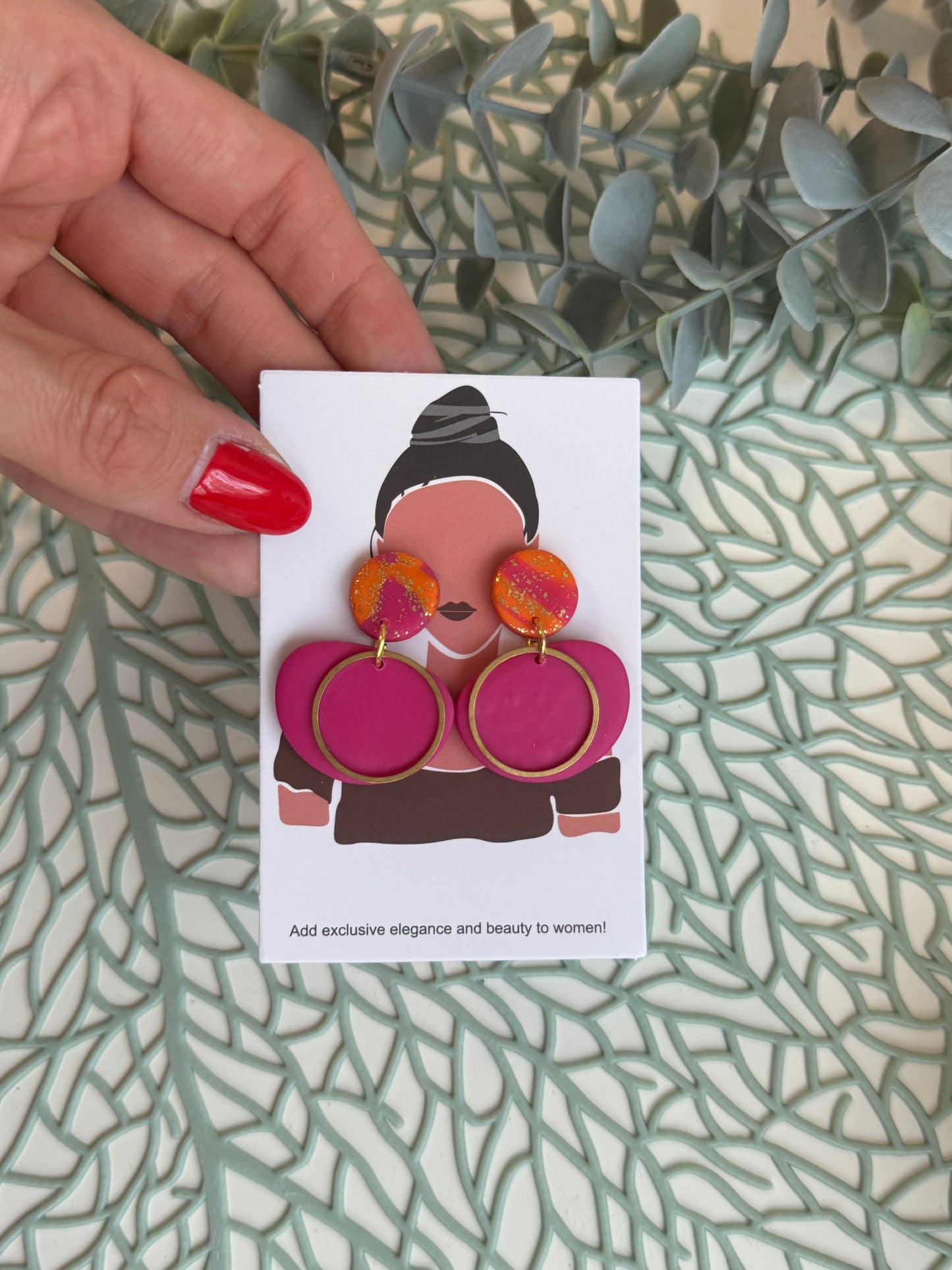 Ohrstecker hängend I Kollektion Pink & Orange