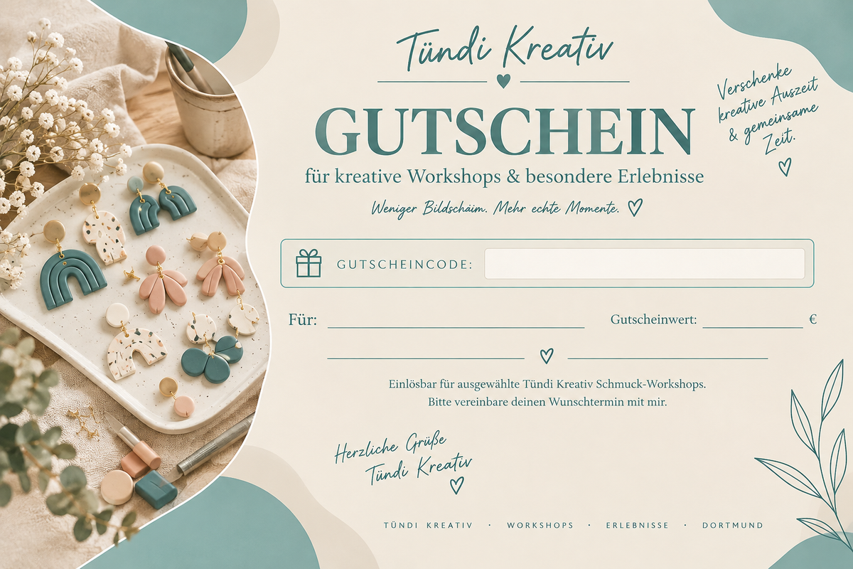 Tündi Kreativ Erlebnisgutschein – Verschenke kreative Auszeit I 32€ I 64€ I 128€
