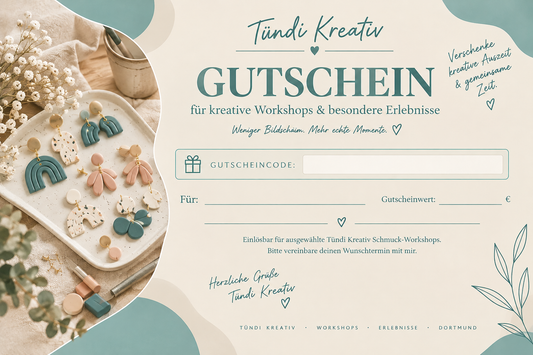 Tündi Kreativ Erlebnisgutschein – Verschenke kreative Auszeit I 32€ I 64€ I 128€