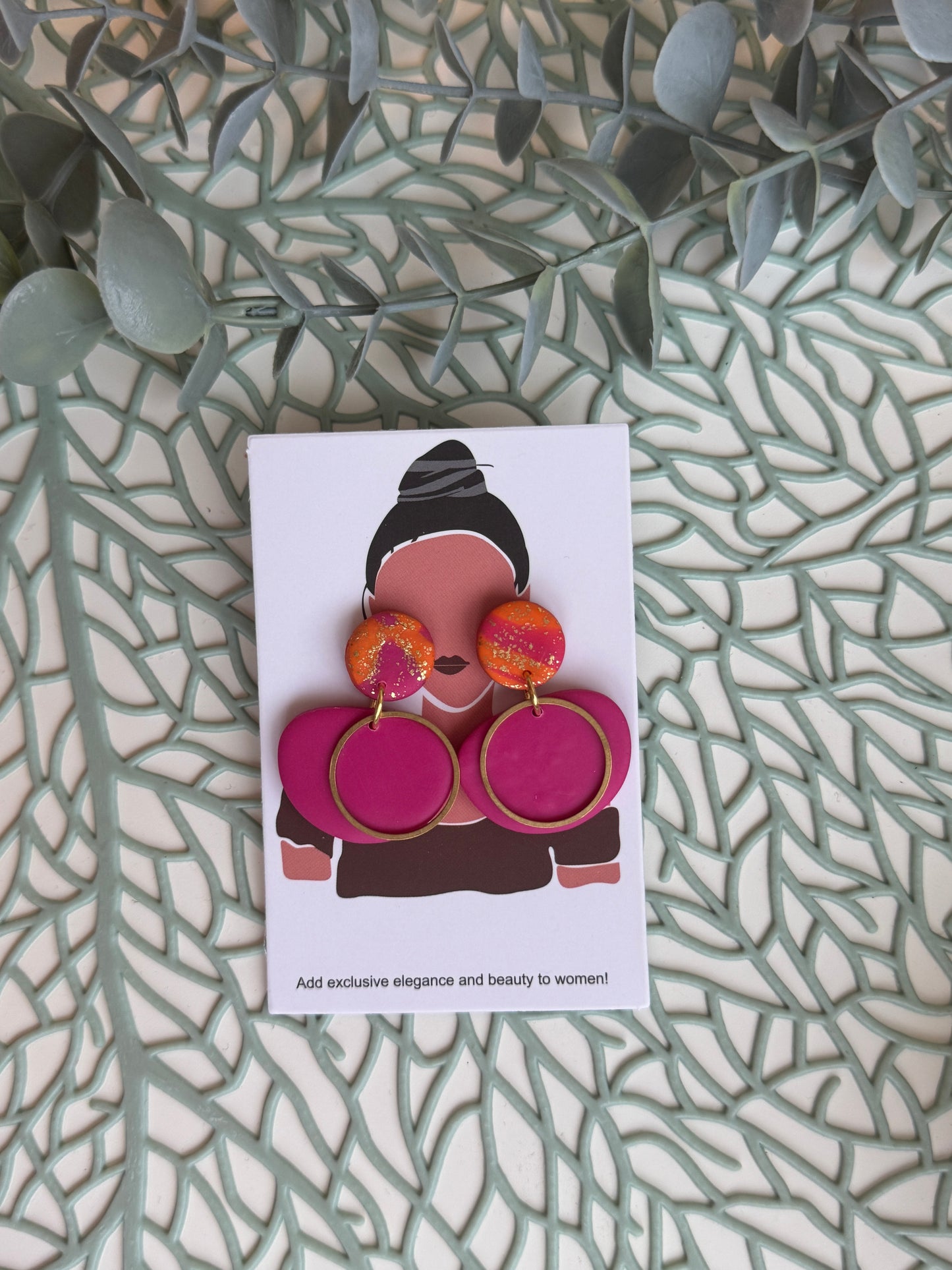 Ohrstecker hängend I Kollektion Pink & Orange