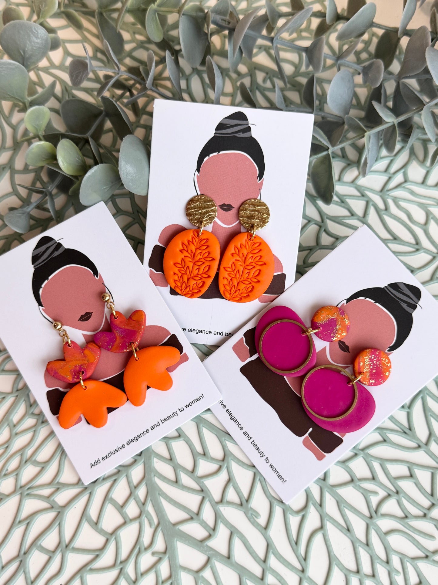 Ohrstecker hängend I Kollektion Pink & Orange
