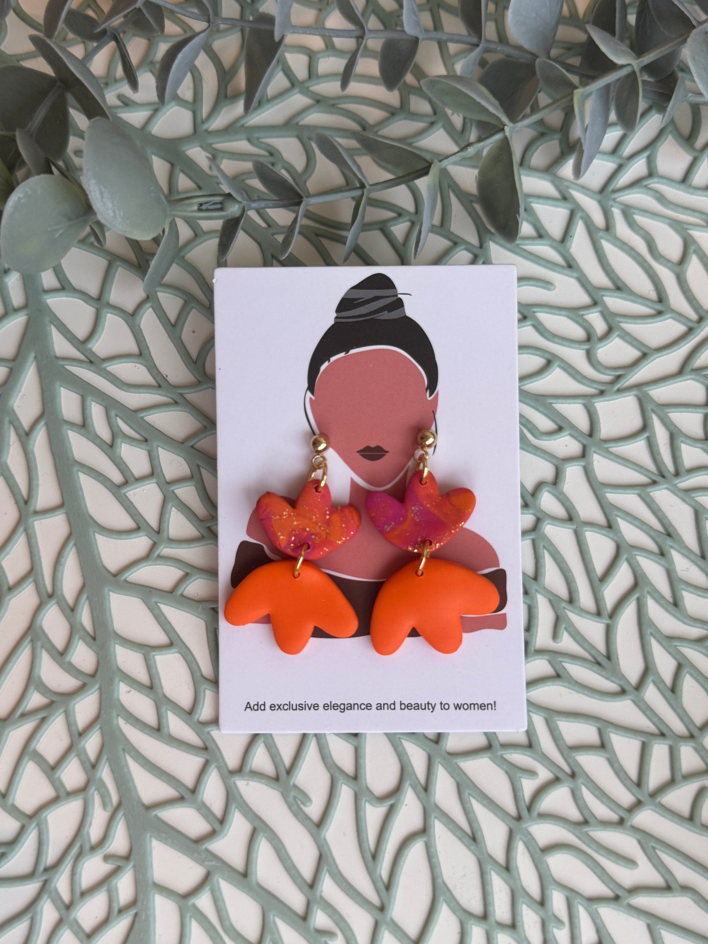 Ohrstecker hängend I Kollektion Pink & Orange