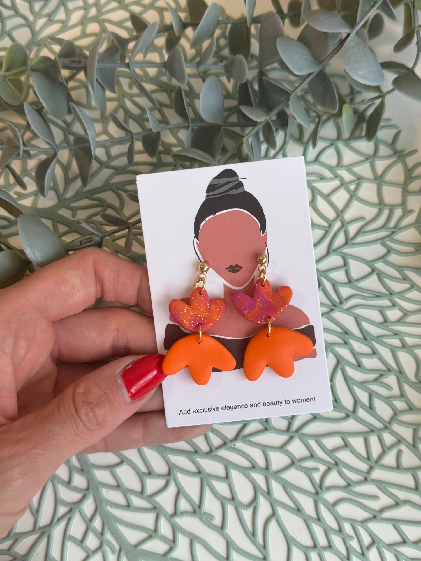 Ohrstecker hängend I Kollektion Pink & Orange