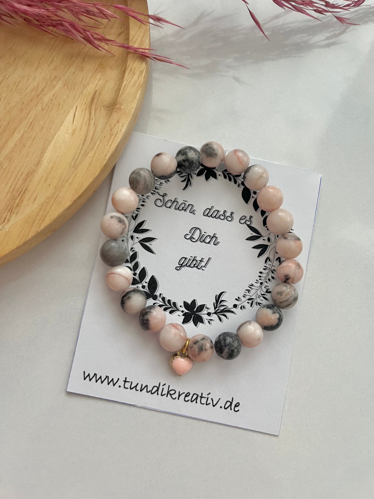 Schmuckset I Polymer Clay Ohrringe & Armband aus Natursteinperlen