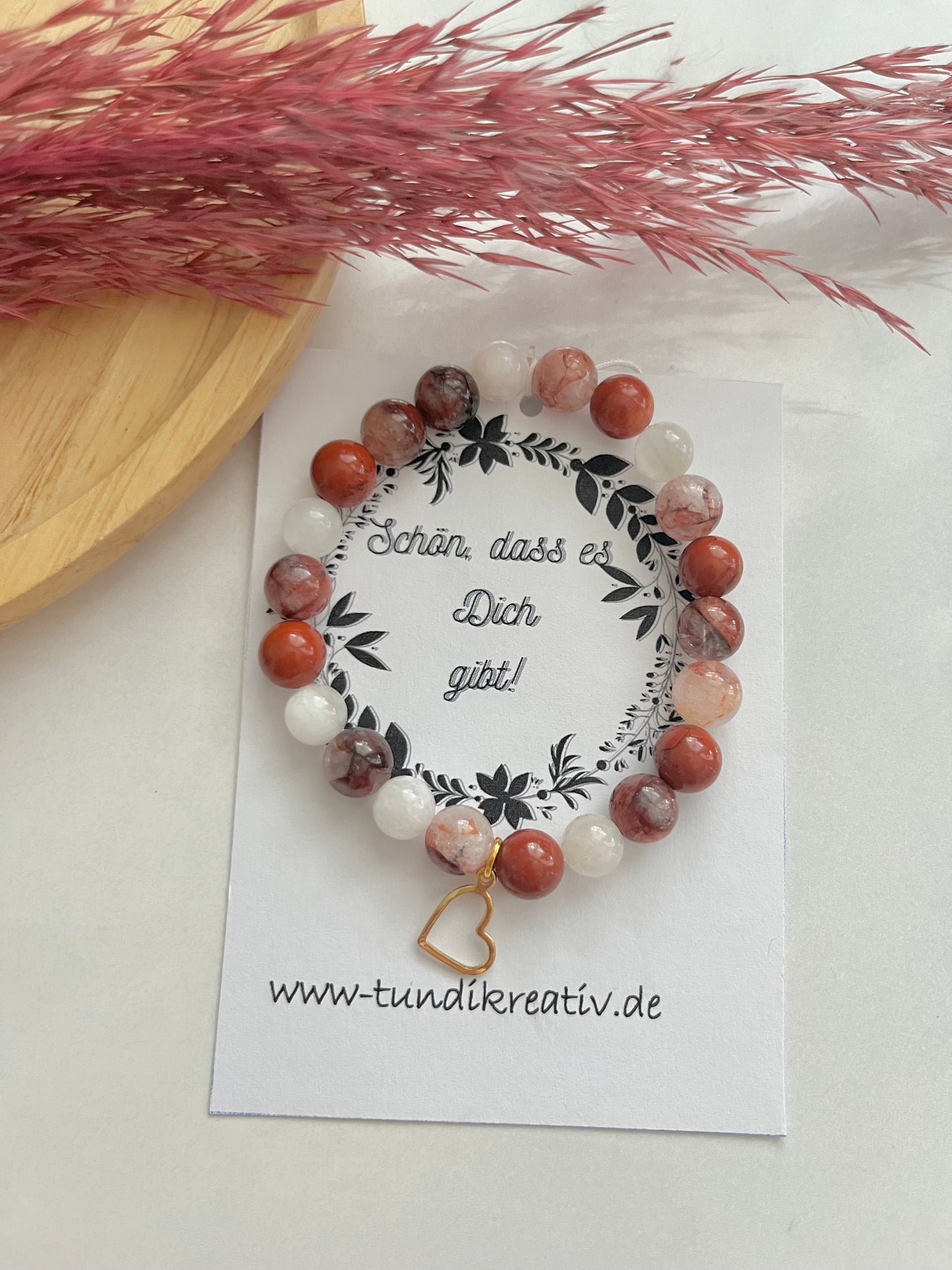 Schmuckset I Polymer Clay Ohrringe & Armband aus Natursteinperlen